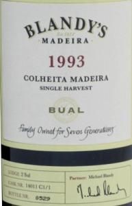 1993 Madeira Blandy's Bual 50cl (numbered bottle)