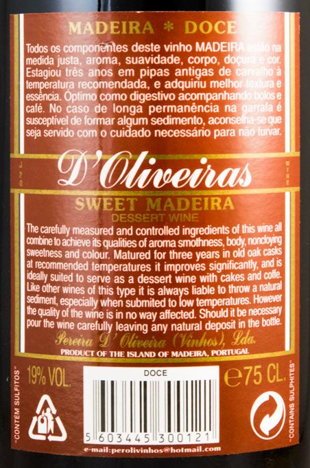 Madeira D'Oliveiras Doce 3 years