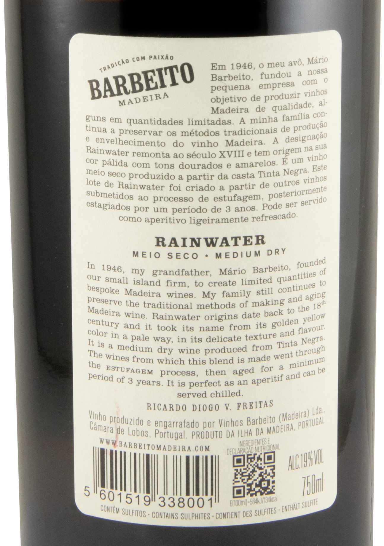 Madeira Barbeito Meio Seco 3 years
