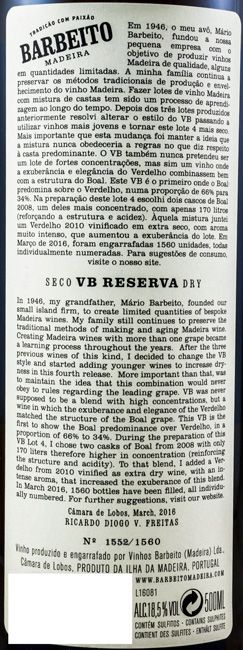 Madeira Barbeito VB Lote 4 Reserva 50cl