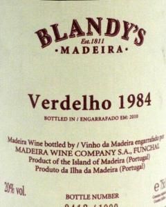 1984 Madeira Blandy's Verdelho