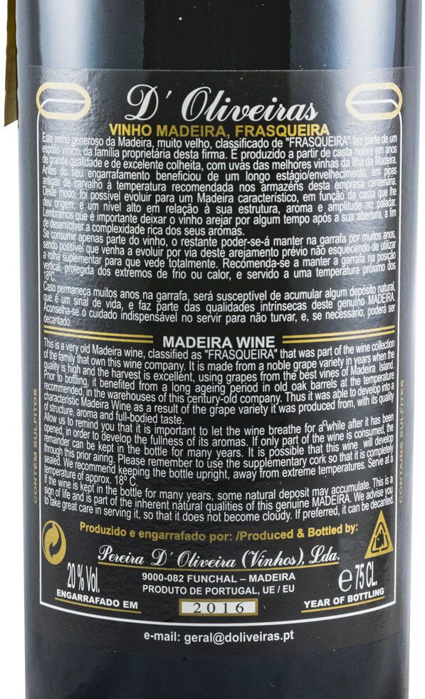 1986 Madeira D'Oliveiras Verdelho