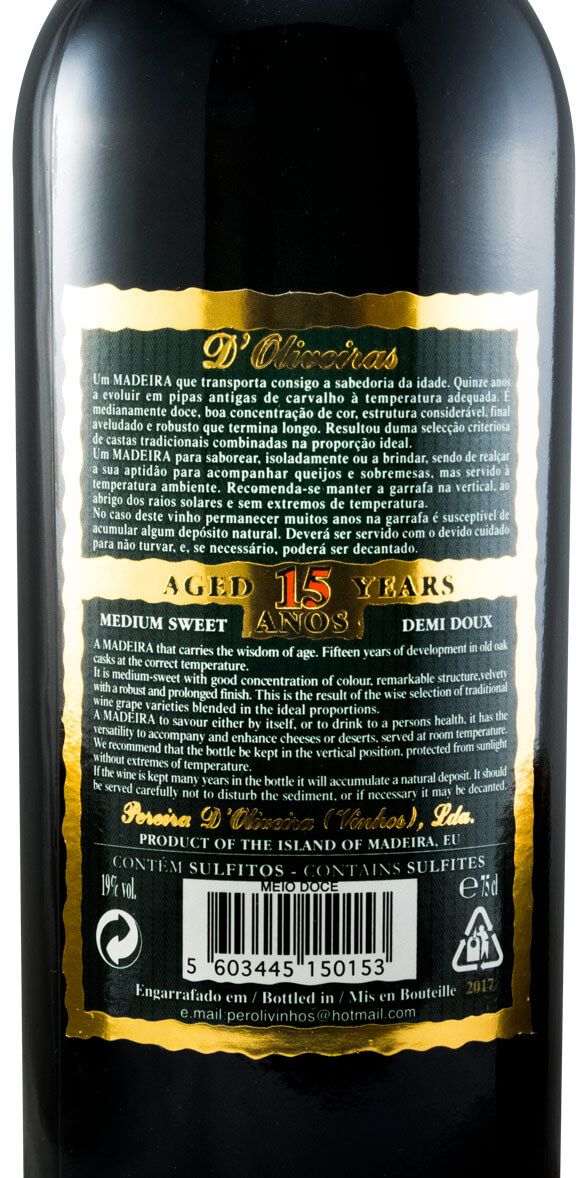 Madeira D'Oliveiras Medium Rich 15 years