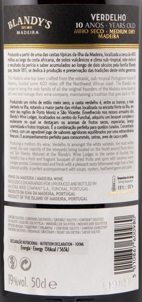 Madeira Blandy's Verdelho 10 years 50cl