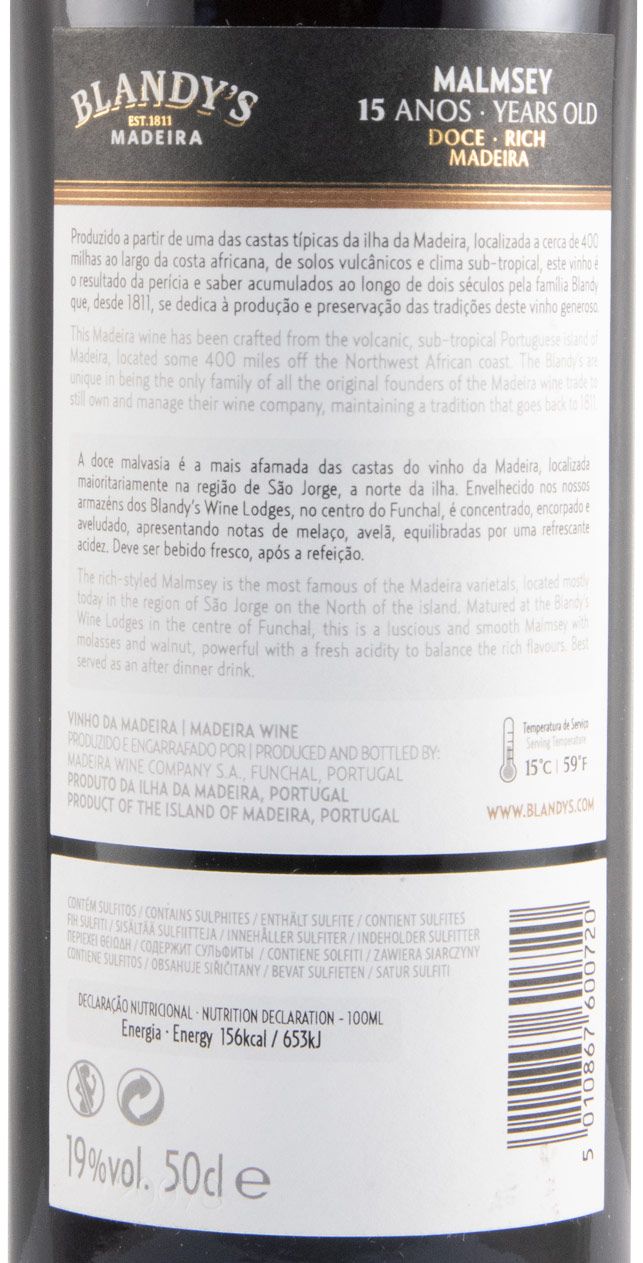 Madeira Blandy's Malmsey 15 anos 50cl