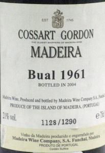 1961 Madeira Cossart Gordon Bual
