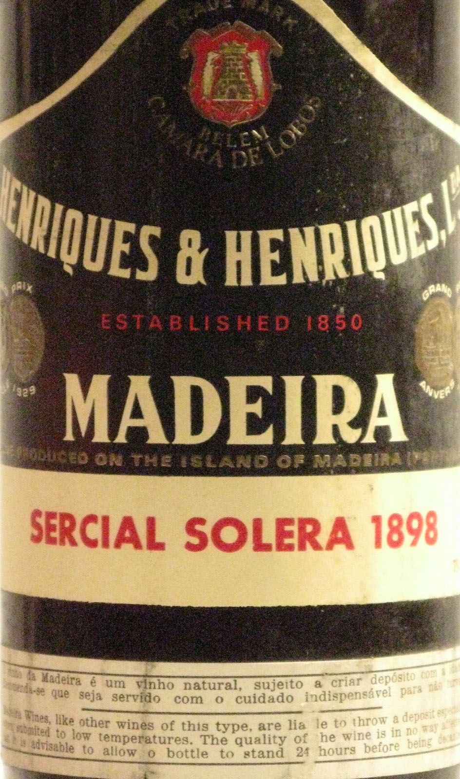 1898 Madeira Henriques & Henriques Sercial Solera