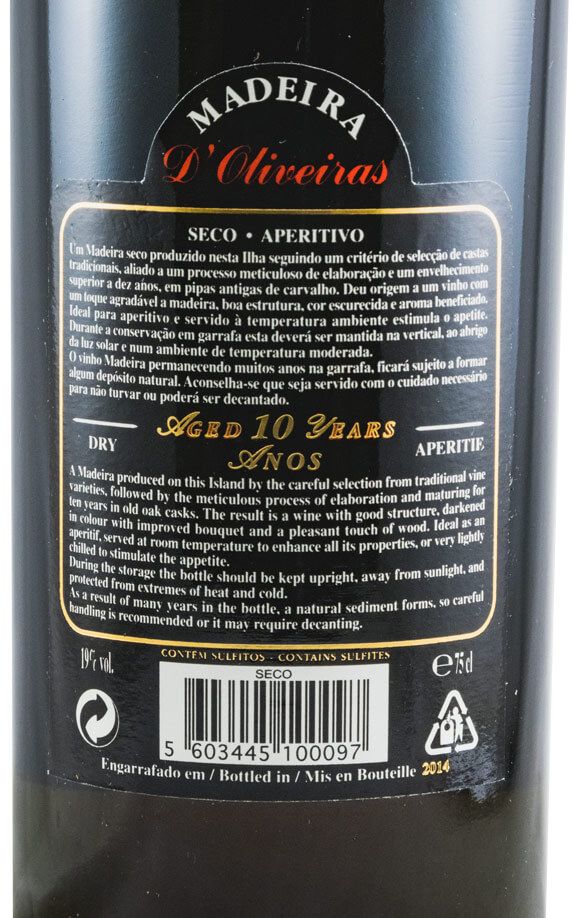 Madeira D'Oliveiras Seco 10 years