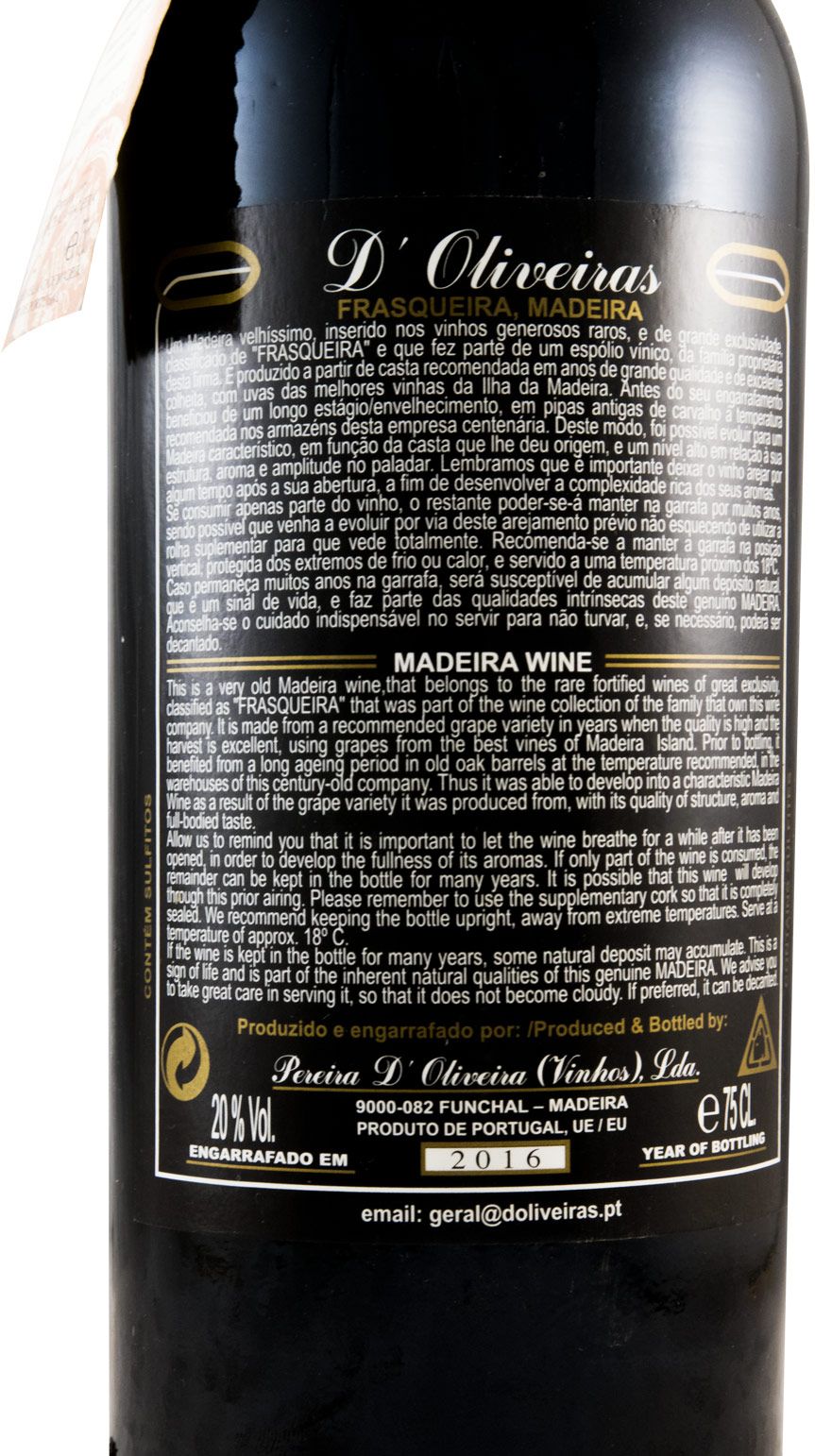 1907 Madeira D'Oliveiras Malvazia