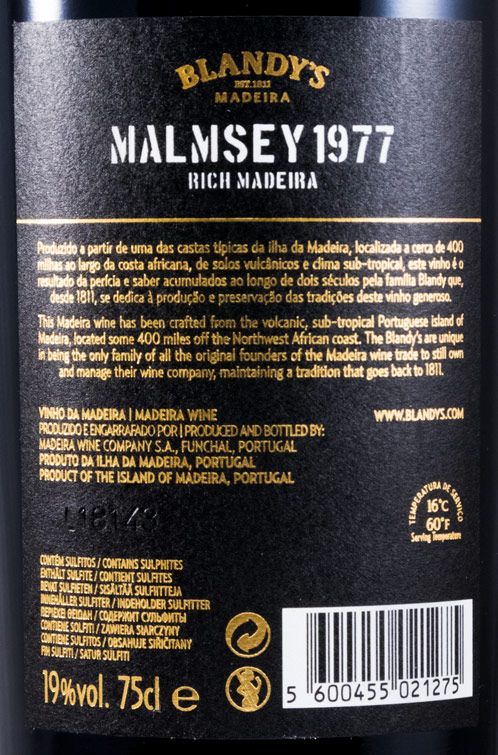 1977 Madeira Blandy's Malmsey Vintage