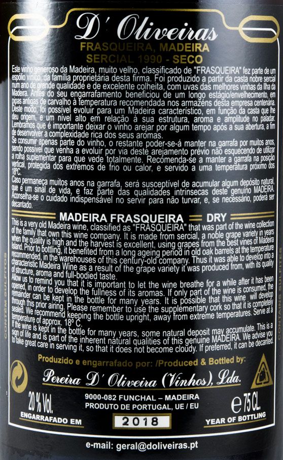 1990 Madeira D'Oliveiras Sercial