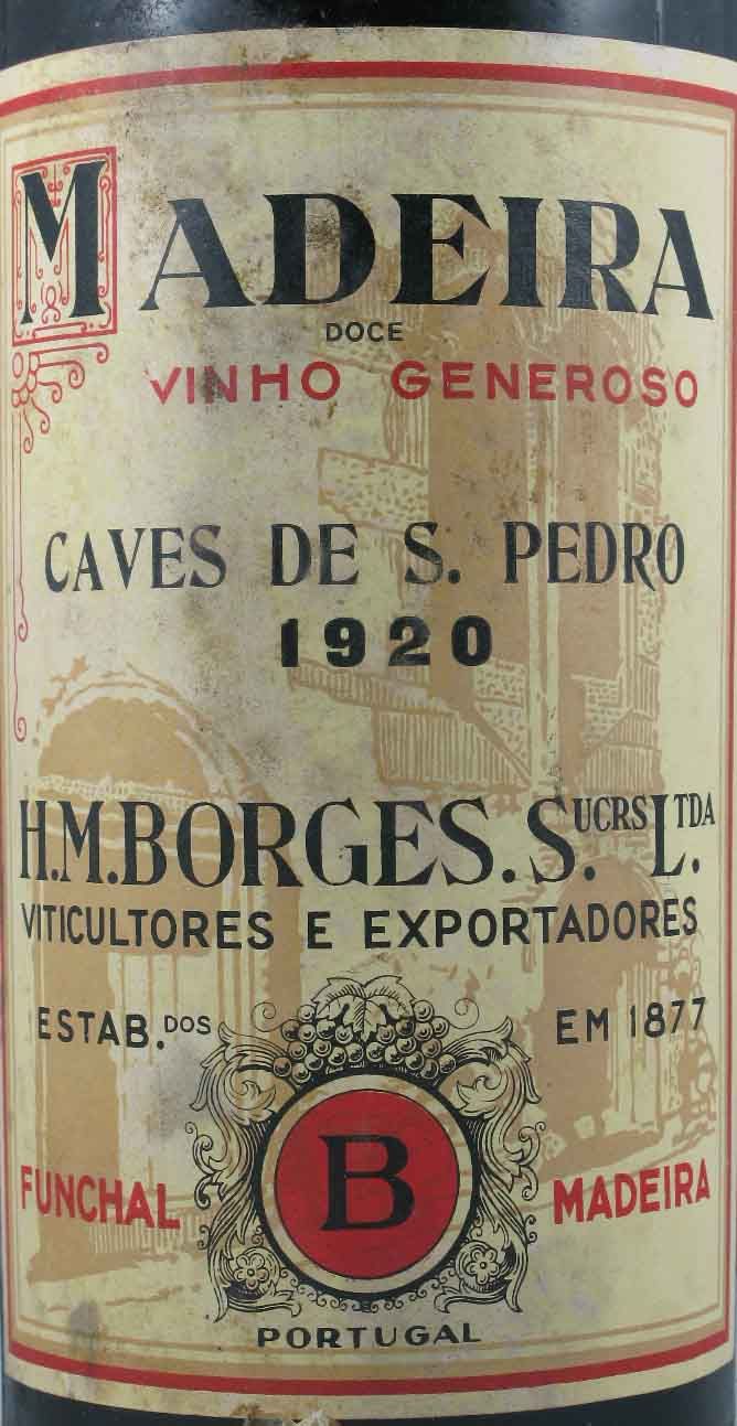 1920 Madeira H. M. Borges Caves de S. Pedro Doce