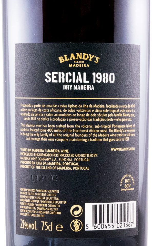 1980 Madeira Blandy's Sercial Vintage