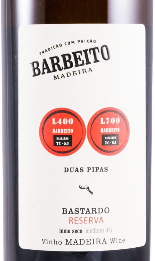 Madeira Barbeito Duas Pipas Bastardo Reserva 50cl