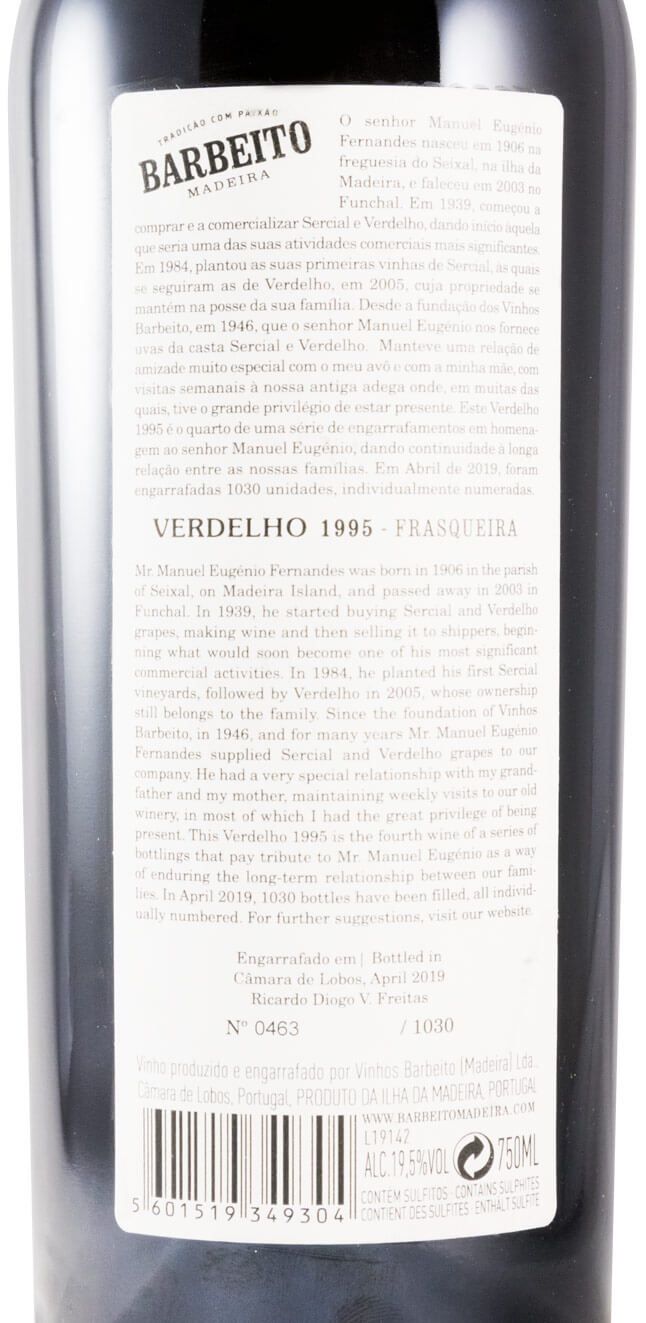 1995 Madeira Barbeito Verdelho Frasqueira