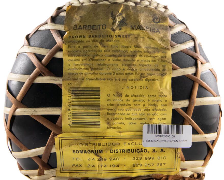Madeira Barbeito Crown Sweet (cantil empalhado)