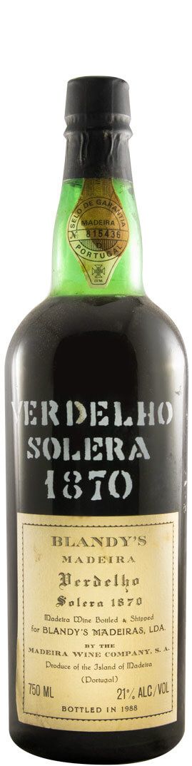 1870 Madeira Blandy's Verdelho Solera