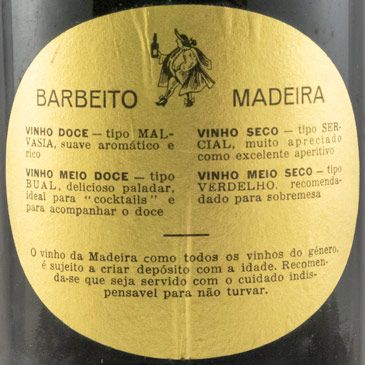 Madeira Barbeito Verdelho (yellow label)