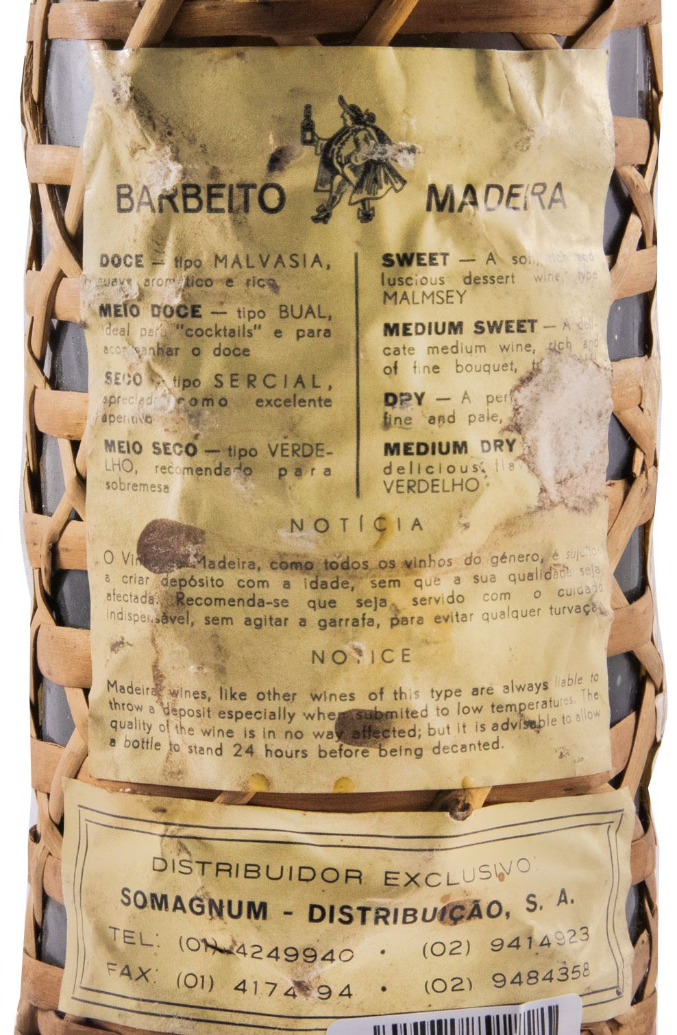 Madeira Barbeito Crown Dry (garrafa empalhada)