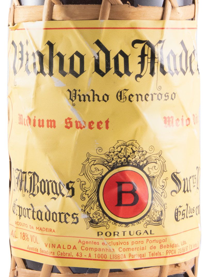 Madeira H. M. Borges Meio Doce (garrafa empalhada)