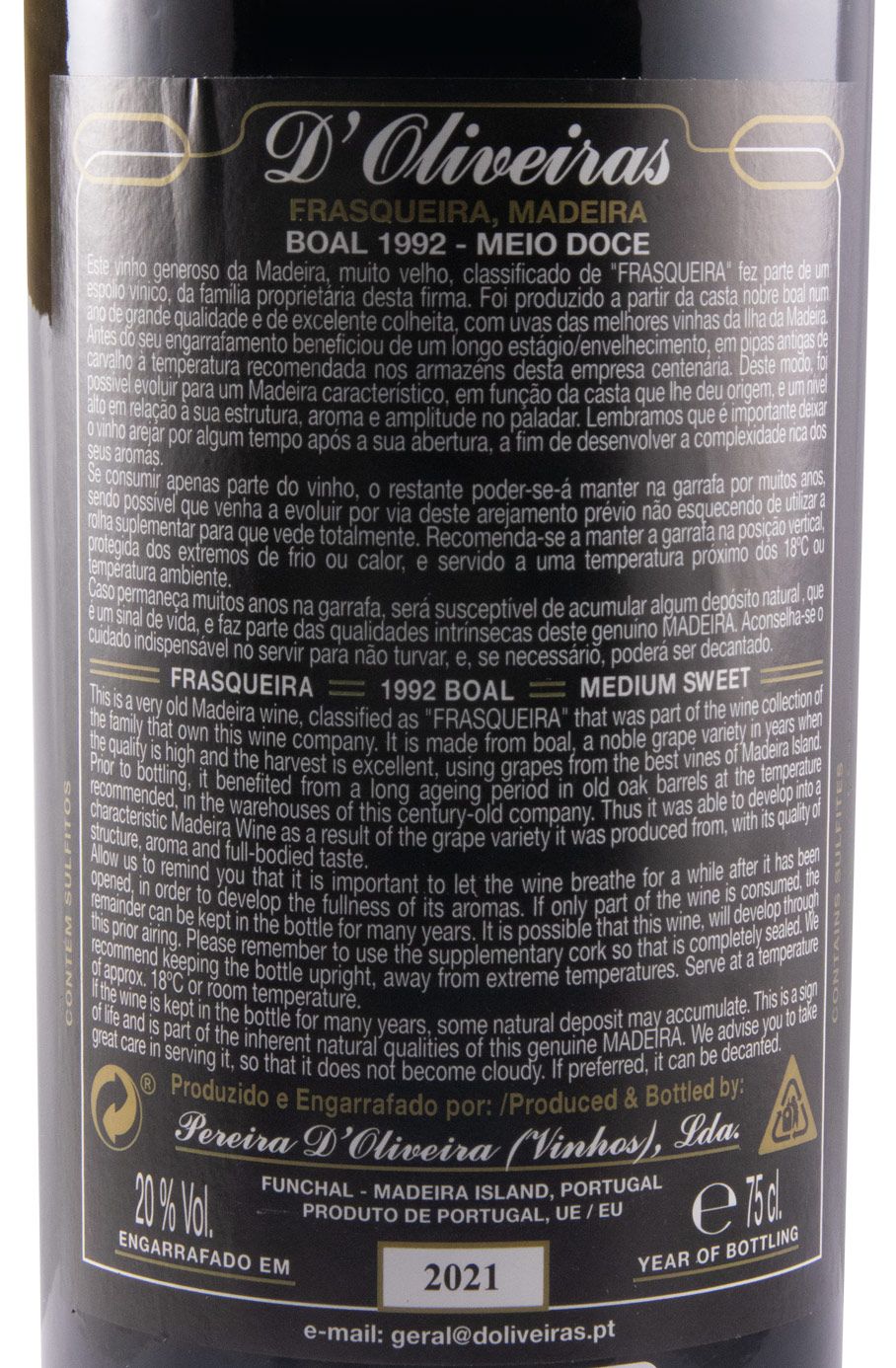 1992 Madeira D'Oliveiras Boal