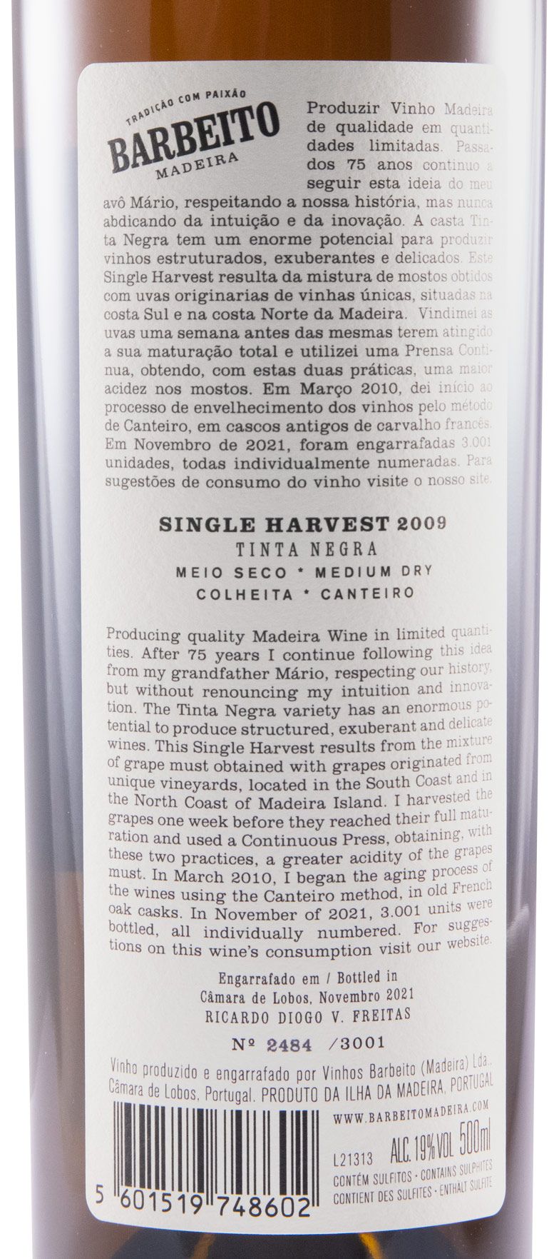 2009 Madeira Barbeito Single Harvest 50cl