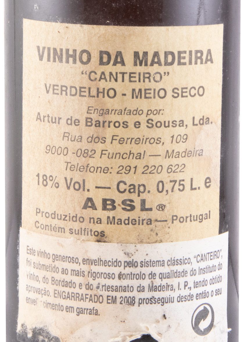 1983 Madeira Artur de Barros e Sousa Verdelho Meio Seco Canteiro