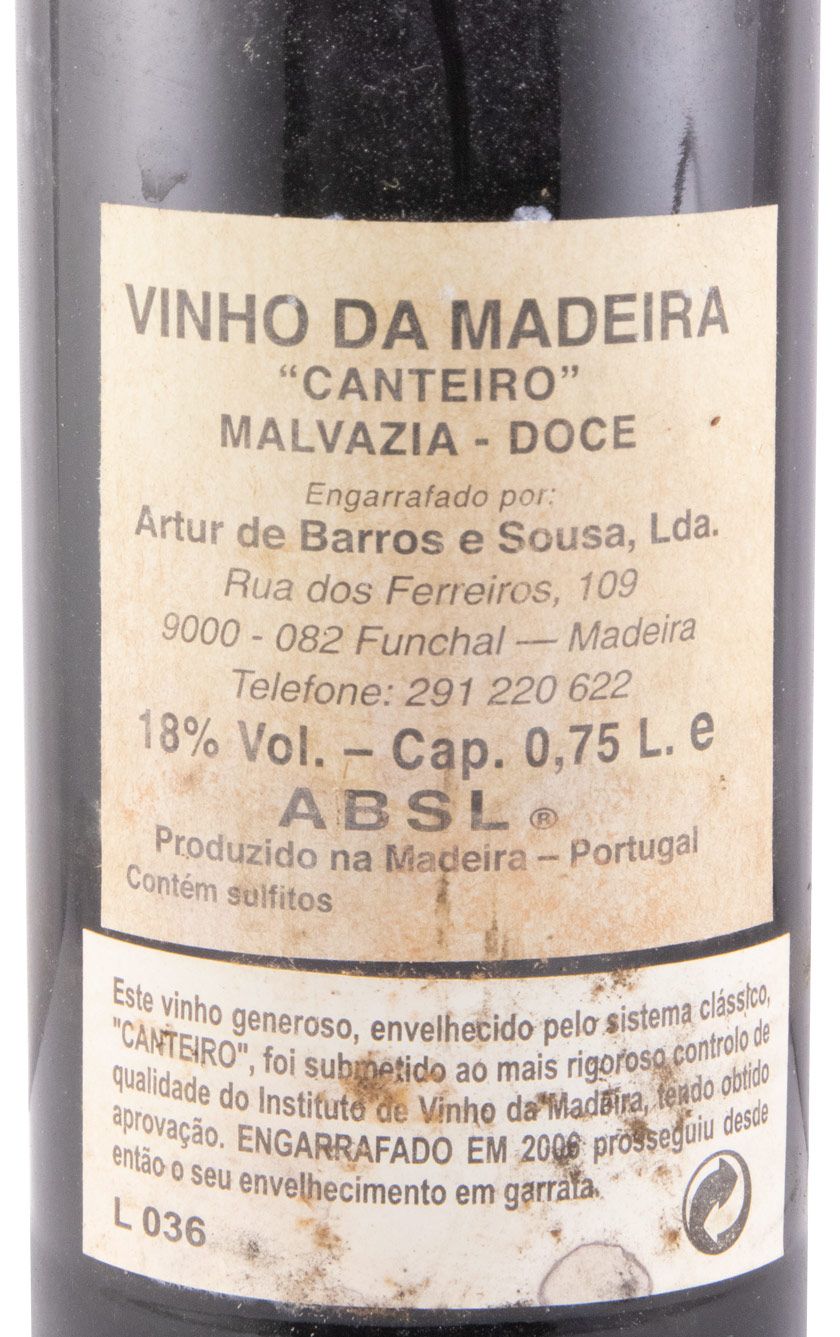 1980 Madeira Artur de Barros e Sousa Malvazia Doce Canteiro
