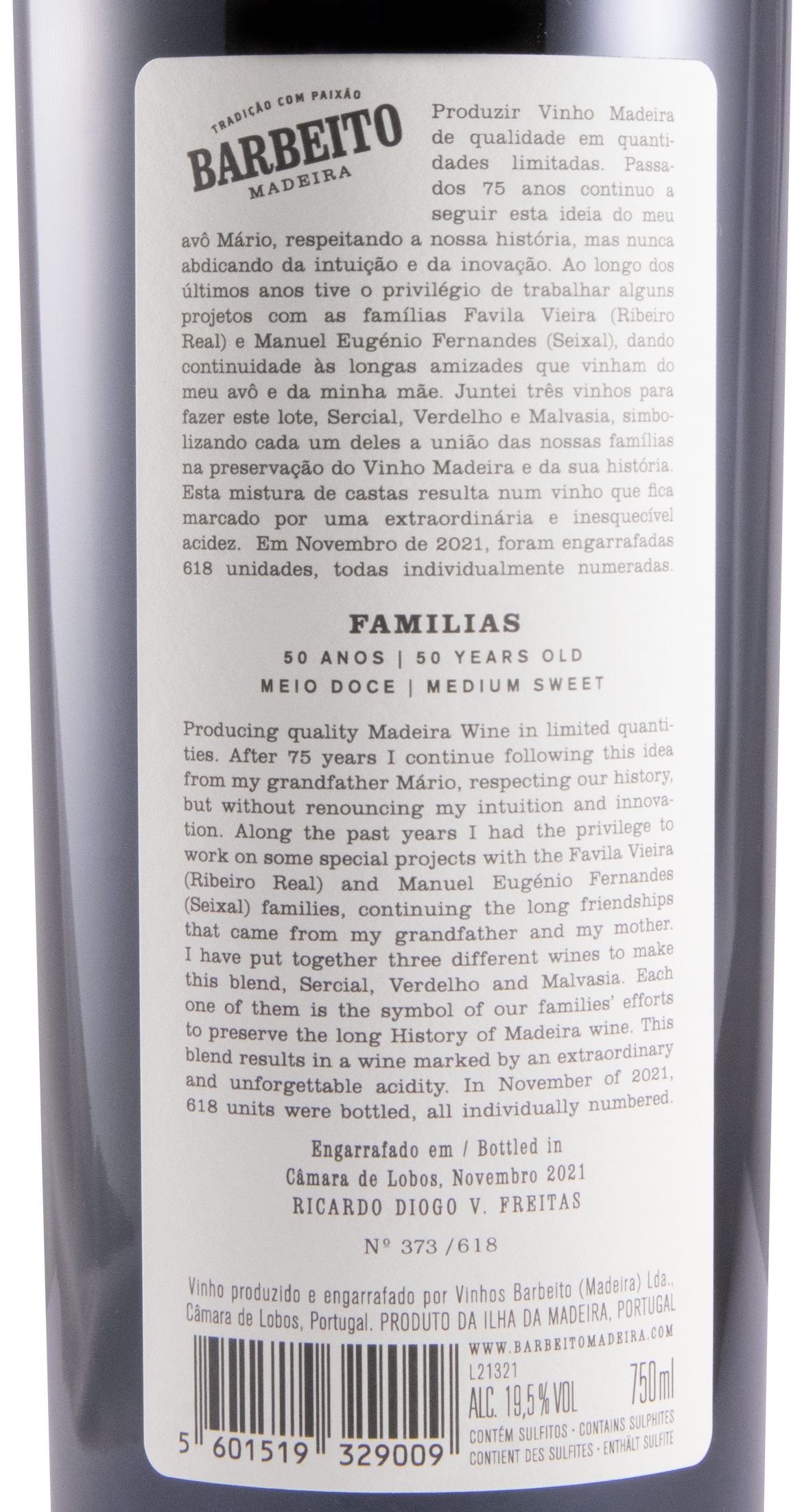 Madeira Barbeito Famílias Medium Rich 50 years