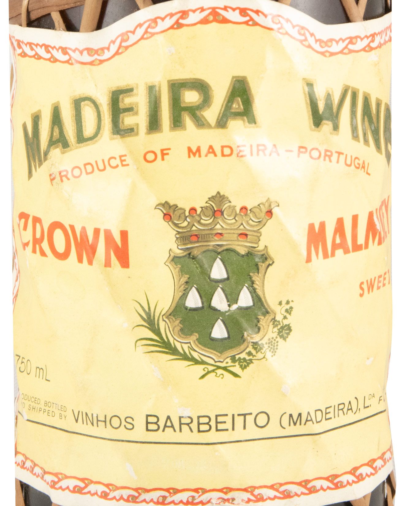Madeira Barbeito Crown Malmsey Sweet (wicker bottle)