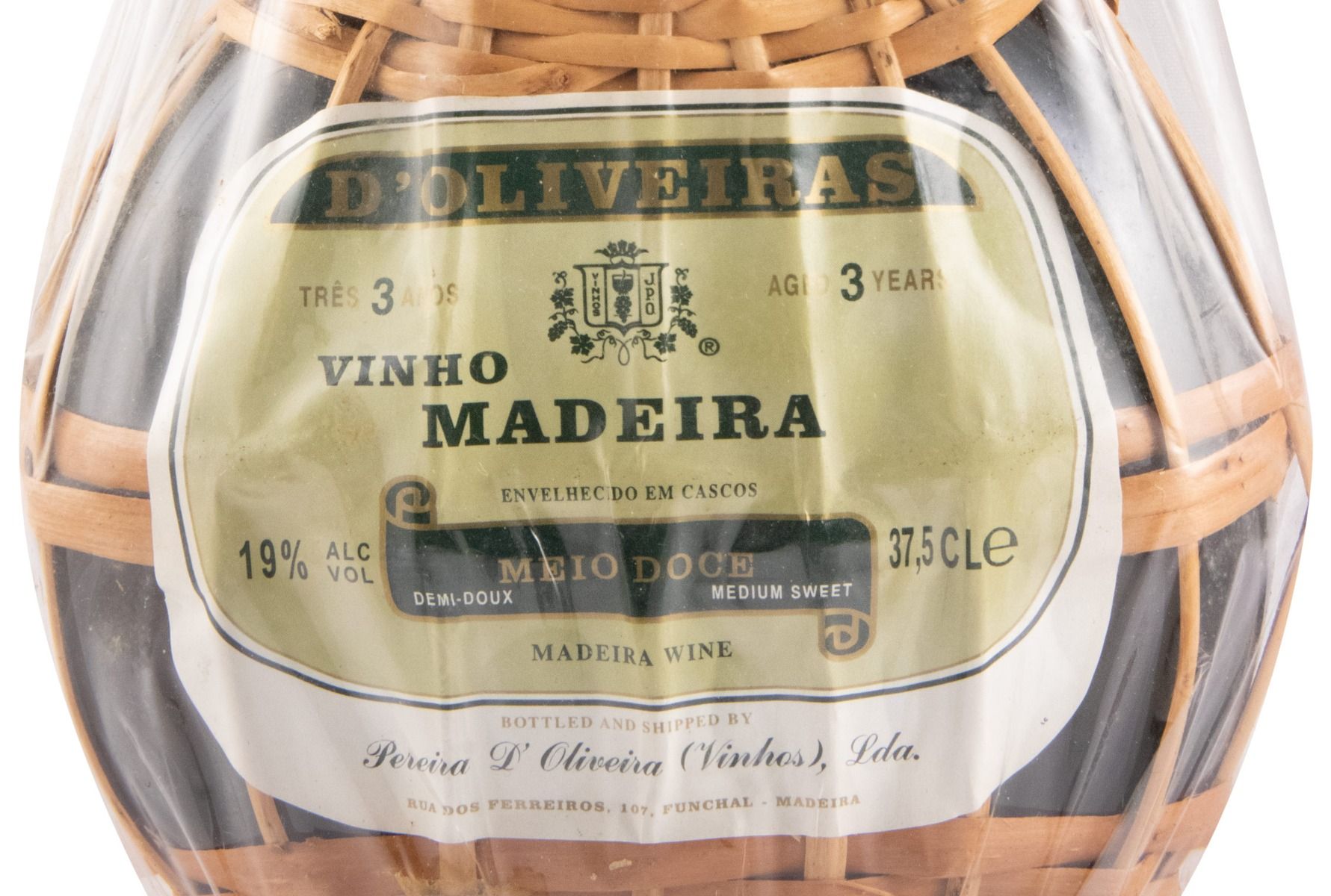 Madeira D'Oliveiras Meio Doce 3 anos (garrafa empalhada) 37,5cl