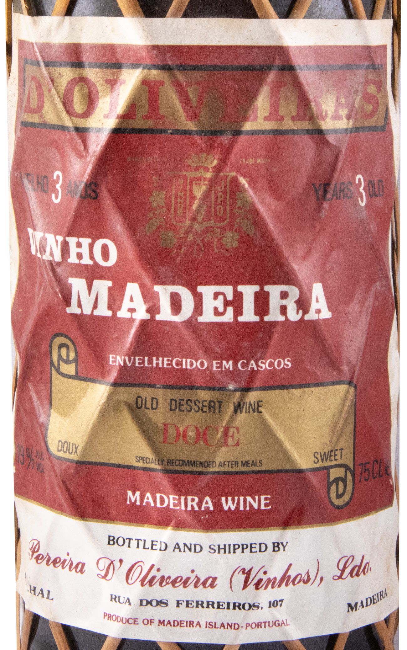 Madeira D'Oliveiras Velho Sweet 3 years (wicker bottle)