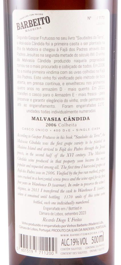 2006 Madeira Barbeito Malvasia Cândida 50cl