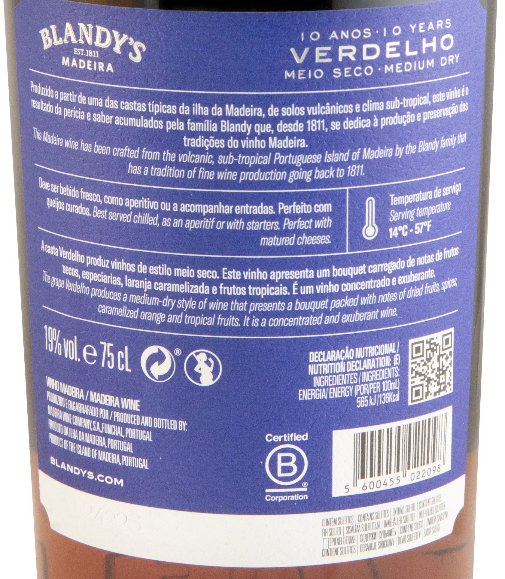 Madeira Blandy's Verdelho 10 years