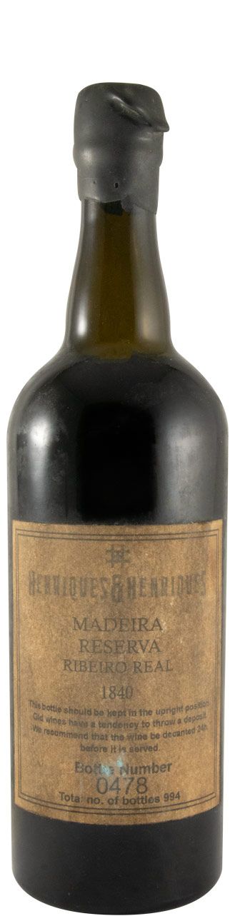 1840 Madeira Henriques & Henriques Ribeiro Real N.º 0478 Reserva