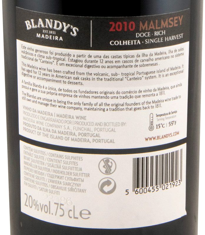 2010 Madeira Blandy's Malmsey