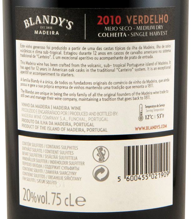 2010 Madeira Blandy's Verdelho