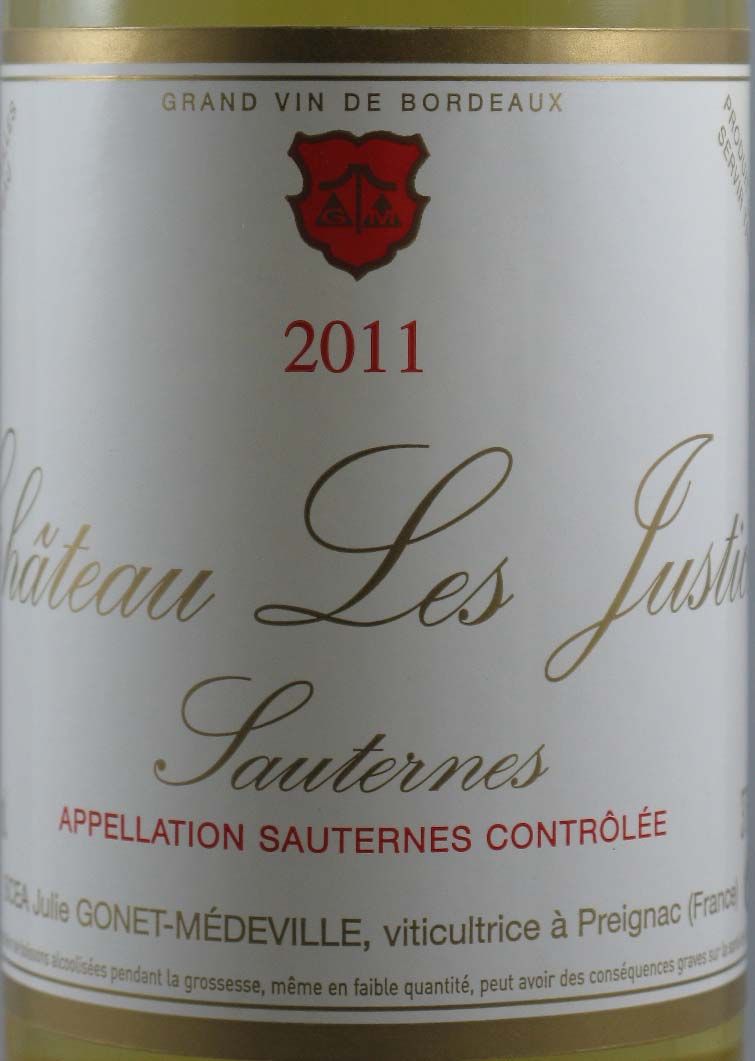 2011 Château Les Justices Sauternes branco 37,5cl