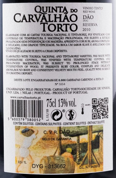 2010 Quinta do Carvalhão Torto Reserva red