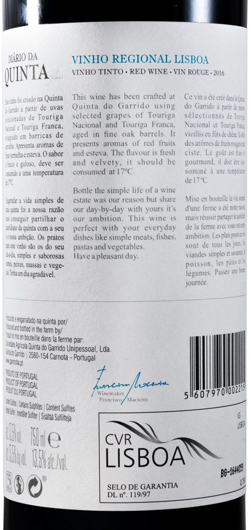 2016 Diário da Quinta tinto