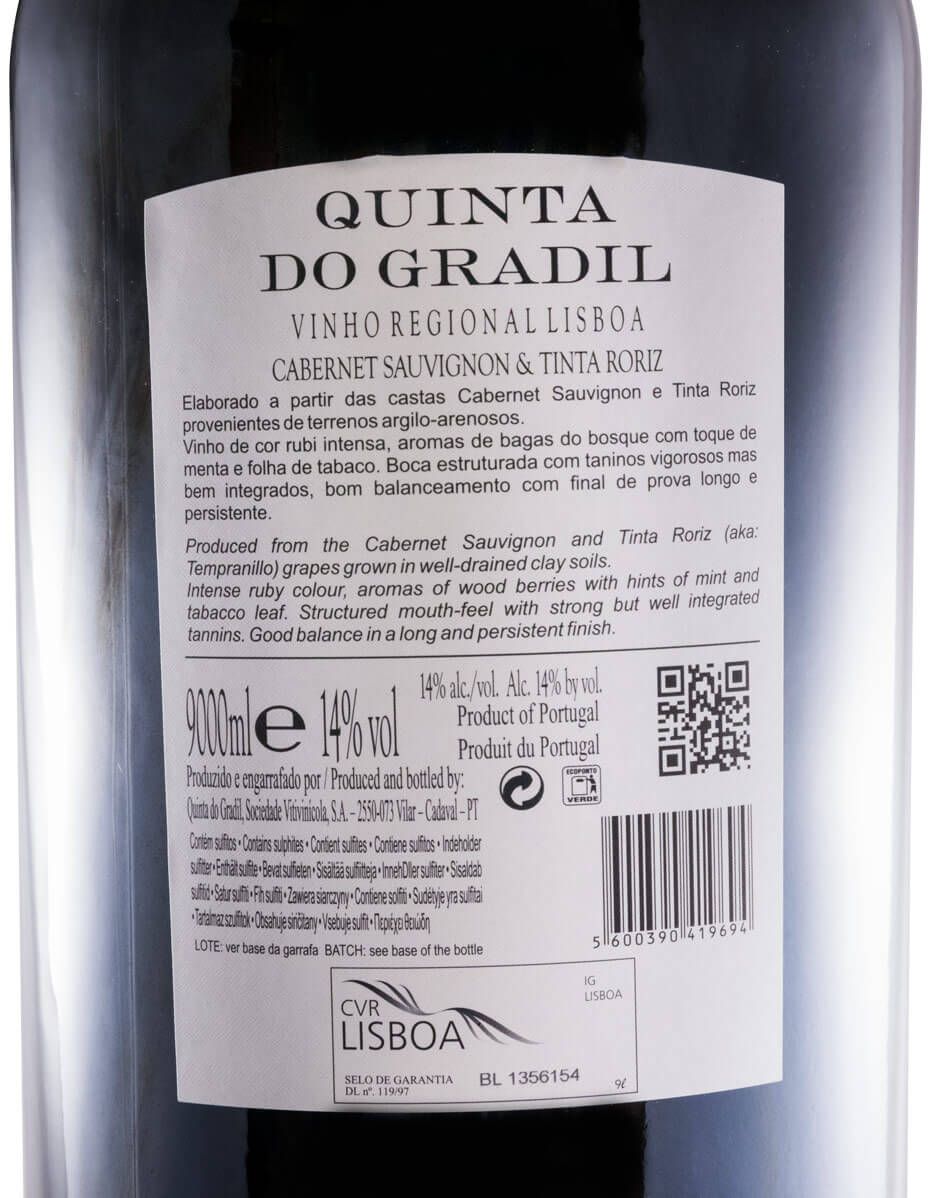 2016 Quinta do Gradil Cabernet Sauvignon & Tinta Roriz red 9L