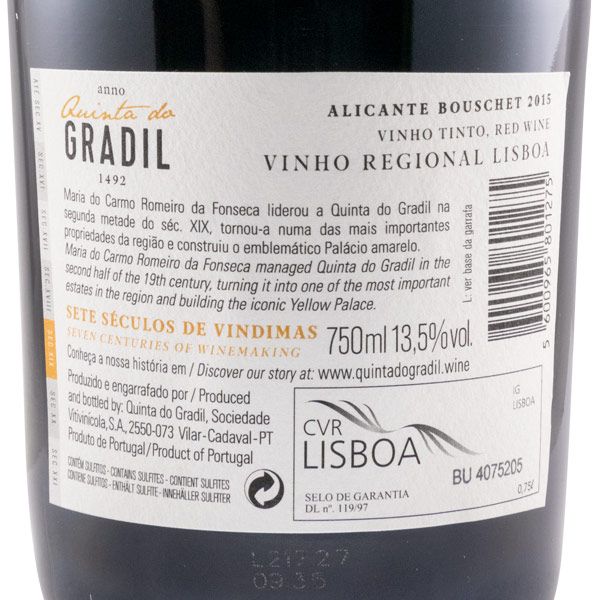 2015 Quinta do Gradil Maria do Carmo red