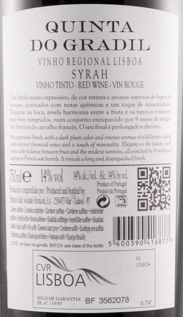 2016 Quinta do Gradil Syrah red