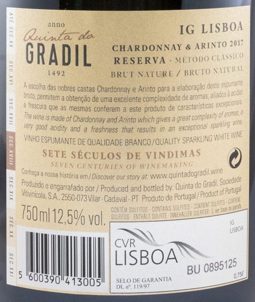2017 Sparkling Wine Quinta do Gradil Reserva Brut Nature