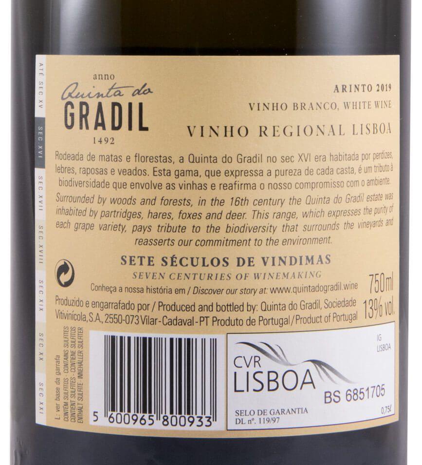 2019 Quinta do Gradil Arinto white