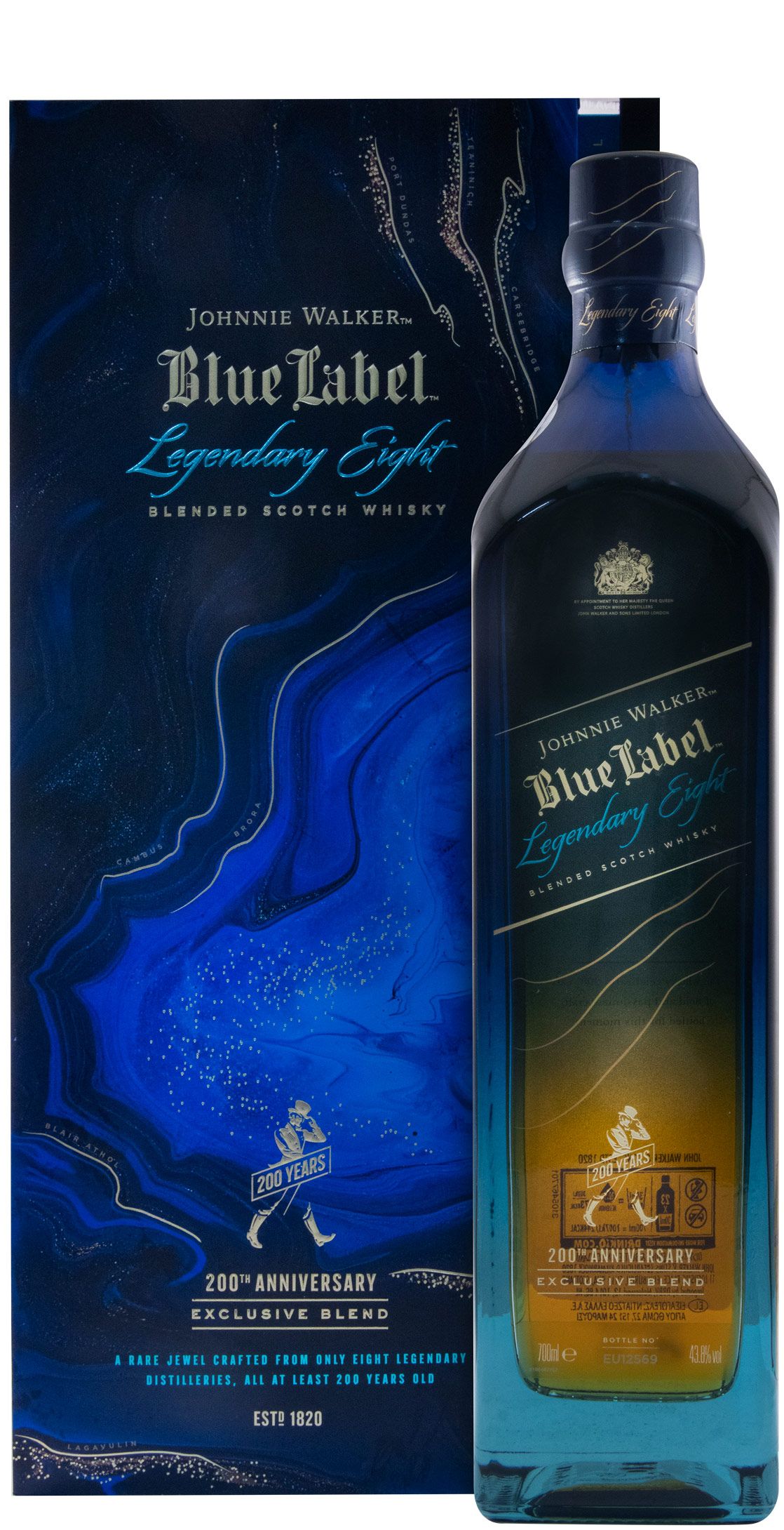 Johnnie Walker Blue Label Legendary Eight 200 anos Exclusive Blend
