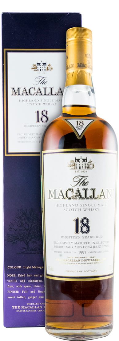 Macallan 18 anos Sherry Cask (engarrafado em 1997)