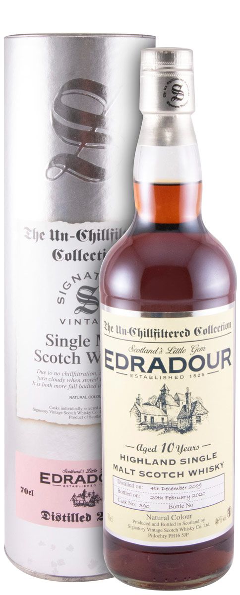 2009 Signatory Vintage Edradour The Un-Chillfiltered Collection Cask 390 10 anos