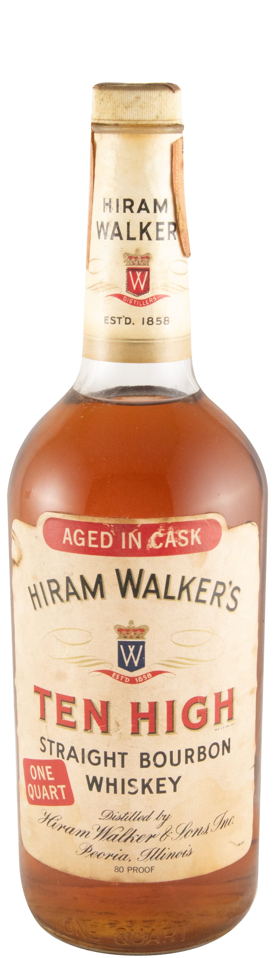 HIRAM WALKERS テンハイ ストレート バーボン ウィスキー TEN HIGH Straight Bourbon Whiskey Bot. 60's 75cl 43% Hiram