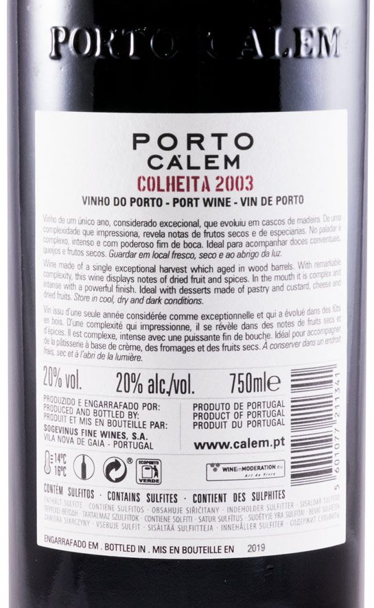 2003 Cálem Colheita Porto